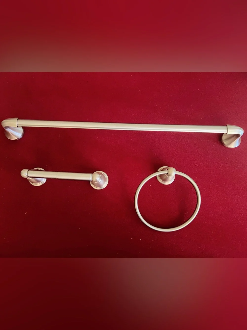 Classic Brushed Nickel Bathroom Hardware Set - 3 Piece